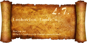 Leskovics Tamás névjegykártya