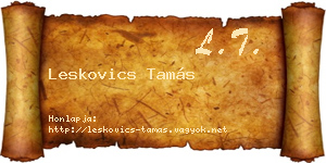 Leskovics Tamás névjegykártya
