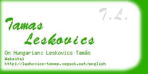 tamas leskovics business card